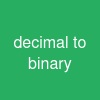 decimal to binary