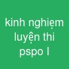 kinh nghiẹm luyện thi pspo I