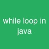 while loop in java