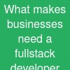 What makes businesses need a full-stack developer?