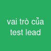 vai trò của test lead