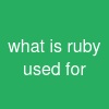 what is ruby used for
