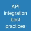 API integration best practices