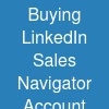 Buying LinkedIn Sales Navigator Account