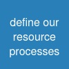 define our resource processes