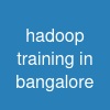 hadoop training in bangalore