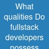 What qualities Do full-stack developers possess?