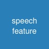 speech feature