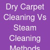 Dry Carpet Cleaning Vs. Steam Cleaning Methods