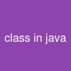 class in java