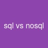 sql vs nosql