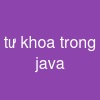 từ khóa trong java