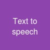 Text to speech