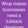 What makes businesses need a full-stack developer?