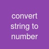 convert string to number