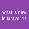 what is new in laravel 11