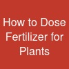 How to Dose Fertilizer for Plants