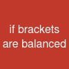 if brackets are balanced