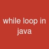 while loop in java