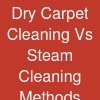 Dry Carpet Cleaning Vs. Steam Cleaning Methods