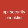 api security checklist