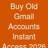 Buy Old Gmail Accounts & Instant Access (2026 Updated)