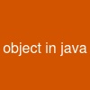 object in java