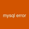 mysql error