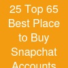 25 Top 65 Best Place to Buy Snapchat Accounts