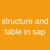 structure and table in sap