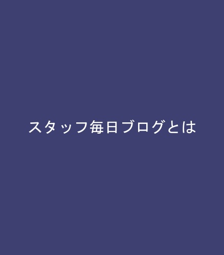 スタッフ毎日ブログとは