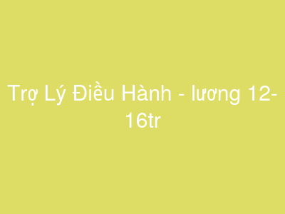 Trợ Lý Điều Hành - lương 12- 16tr