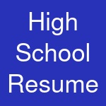 High School Resume