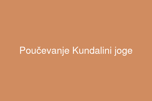Poučevanje Kundalini joge