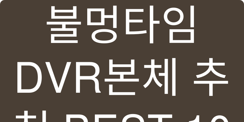 DVR본체 추천 이미지