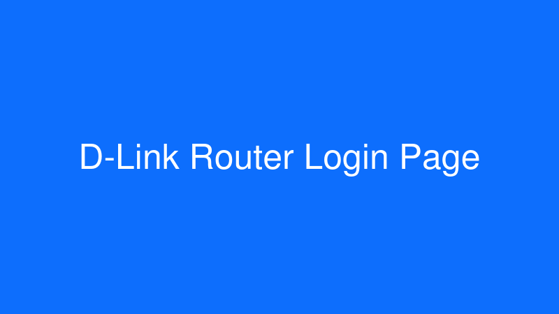 D-Link router default login page showing admin panel