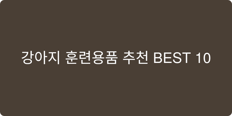 강아지 훈련용품 추천 이미지