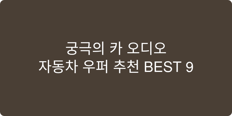 자동차 우퍼 추천 이미지