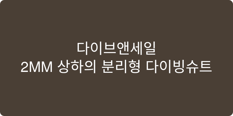 다이브앤세일 2MM 상하의 분리형 다이빙슈트 추천 이미지