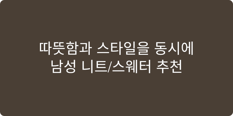 남성 니트/스웨터 추천 이미지