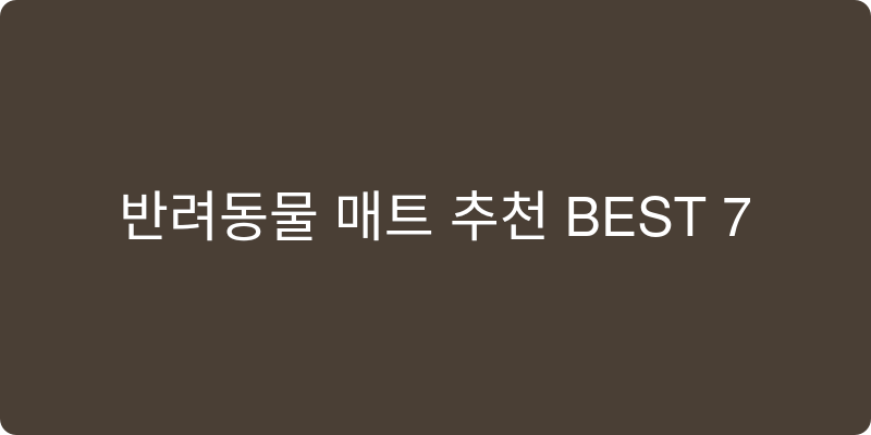 반려동물 매트 추천 이미지