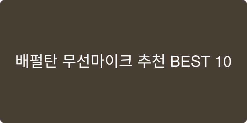 무선마이크 추천 이미지