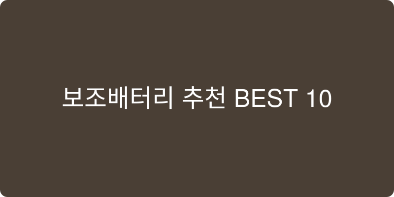 보조배터리 추천 이미지