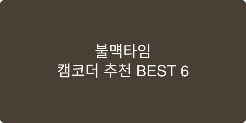 캠코더 추천 이미지