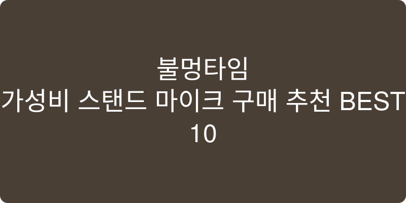 가성비 스탠드 마이크 구매 추천 이미지