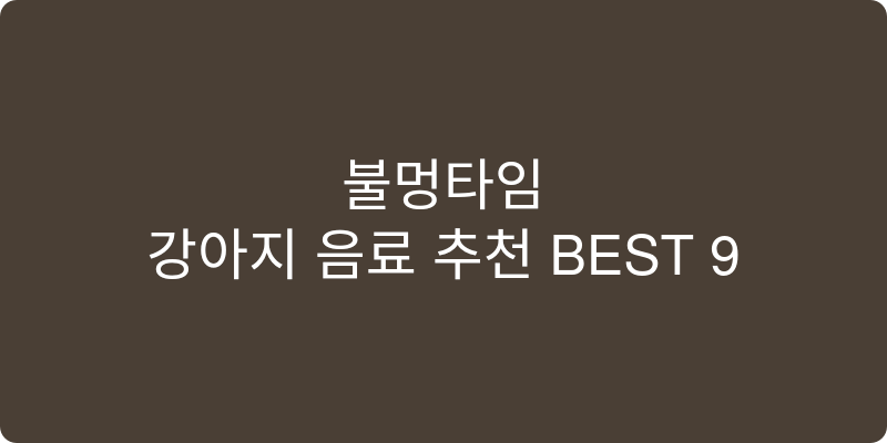 강아지 음료 추천 이미지