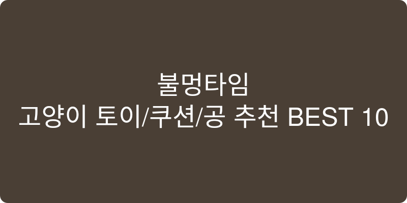 고양이 토이/쿠션/공 추천 이미지