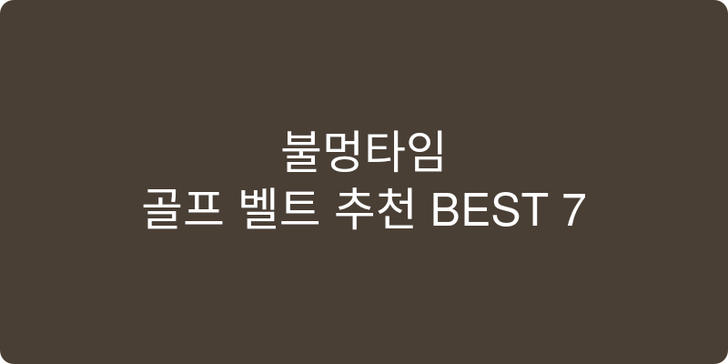 골프 벨트 추천 이미지