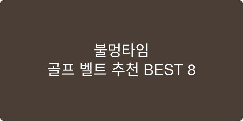 골프 벨트 추천 이미지