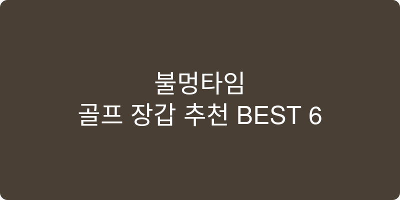 골프 장갑 추천 이미지